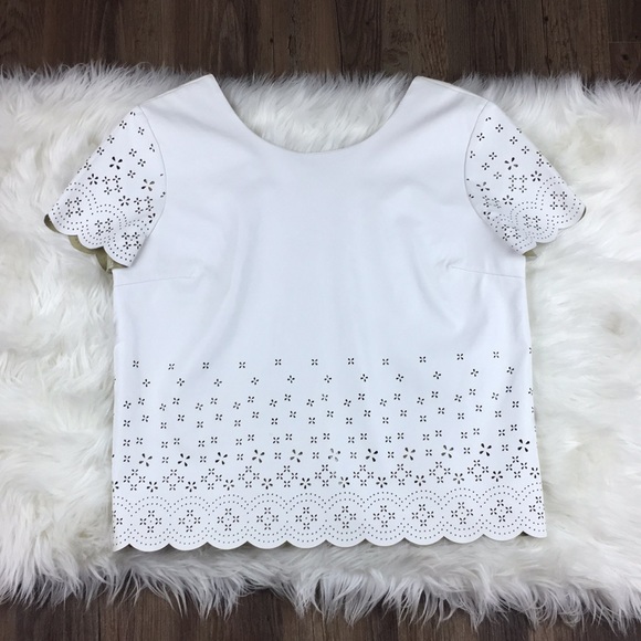 Chelsea & Violet Open Back White Faux Leather Top - Picture 1 of 5